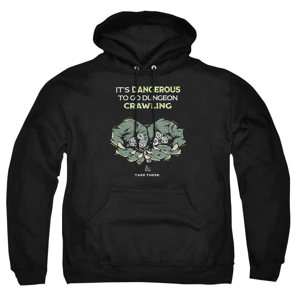 Dungeons And Dragons Dangerous To Go Alone Mens Hoodie Black Officially Licensed
