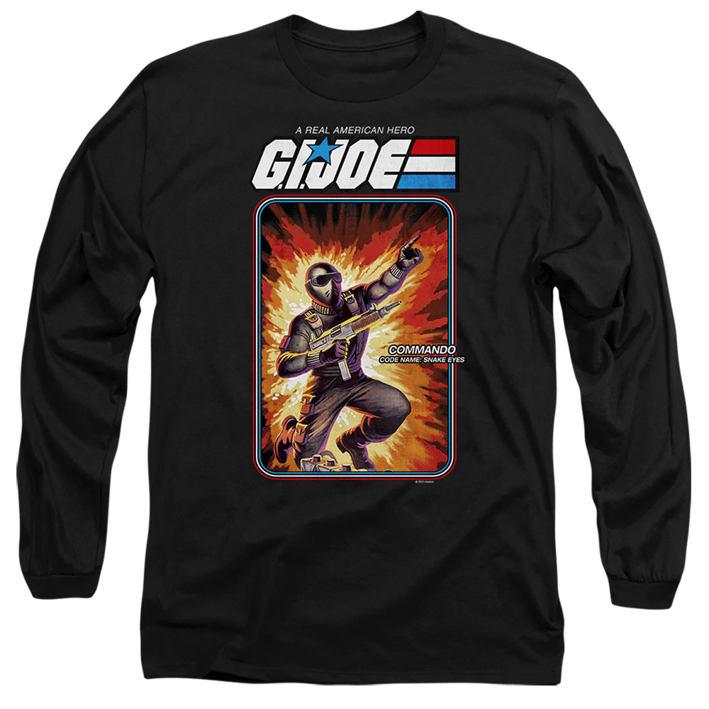 G.I. Joe Snake Eyes Card Mens Long Sleeve Shirt Black Officially Licensed