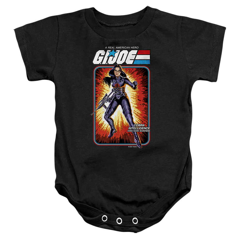 G.I. Joe Baroness Card Infant Baby Snapsuit Black Officially Licensed