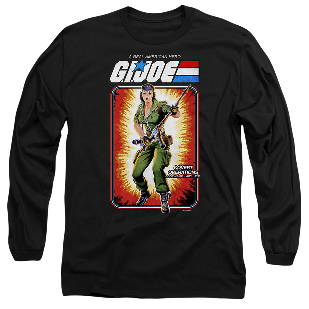 G.I. Joe Lady Jaye Card Mens Long Sleeve Shirt Black Officially Licensed