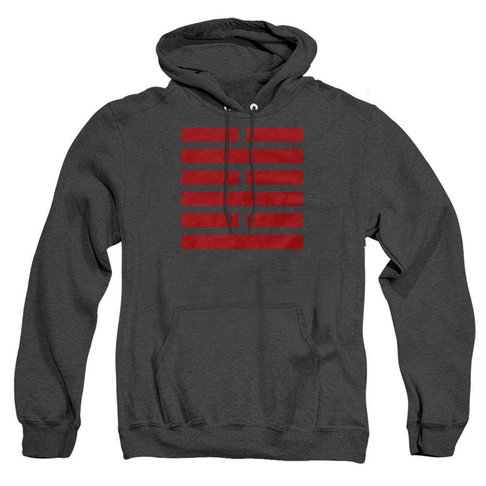 G.I. Joe Snake Eyes Symbol Mens Heather Hoodie Black Officially Licensed