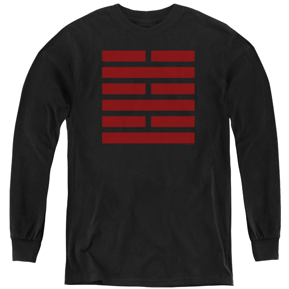 G.I. Joe Snake Eyes Symbol Long Sleeve Kids Youth T Shirt Black Officially Licensed