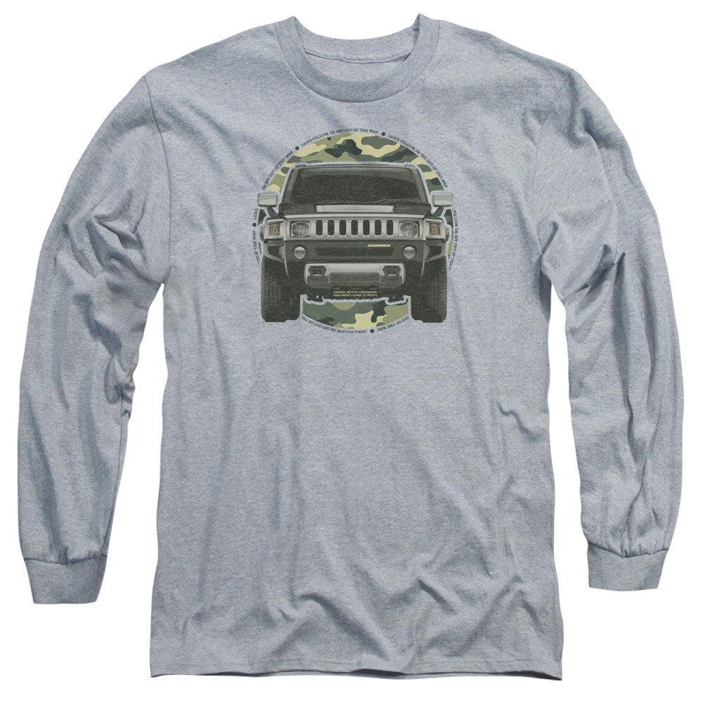 Hummer Lead Or Follow Mens Long Sleeve Shirt Athletic Heather Officially Licensed
