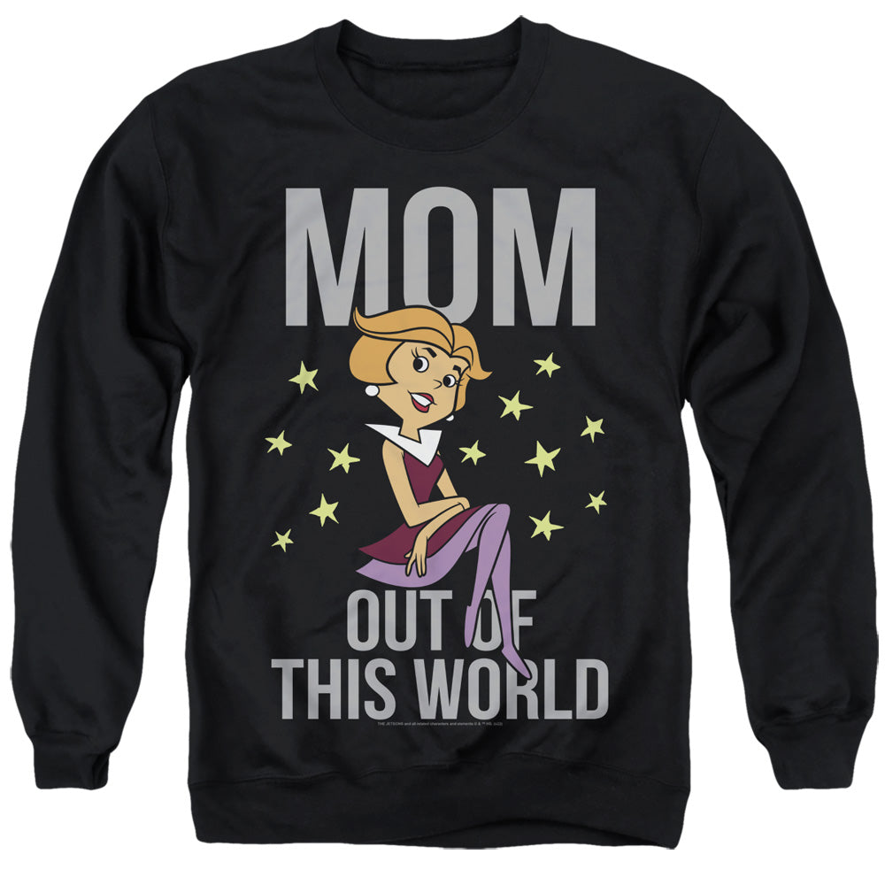 Jetsons Out Of This World Mom Mens Crewneck Sweatshirt Black Officially Licensed
