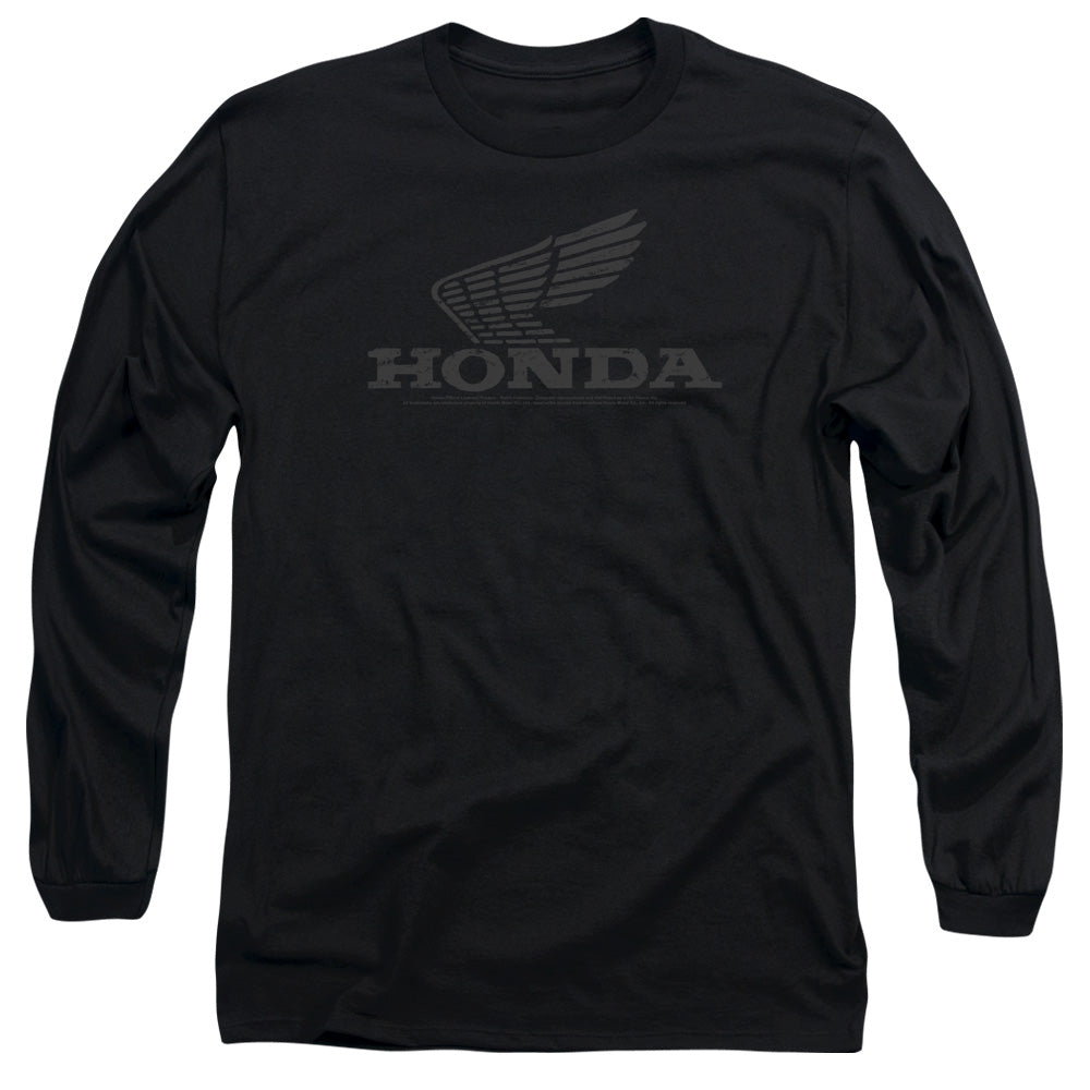 Honda Vintage Wing Mens Long Sleeve Shirt Black Officially Licensed