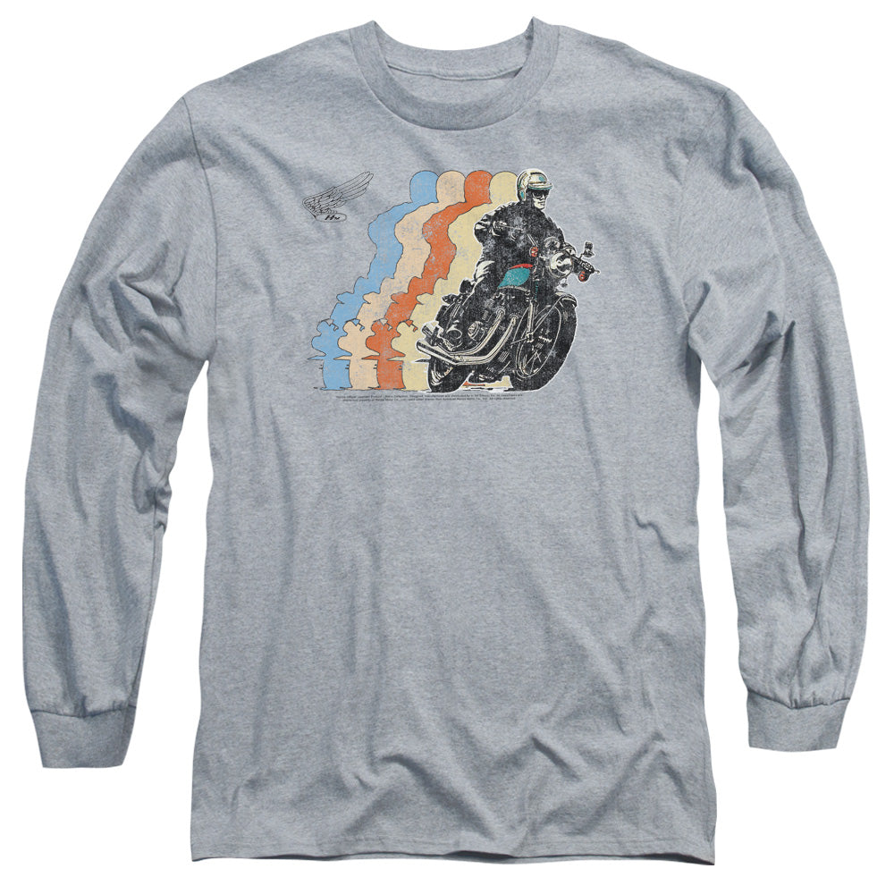 Honda Retro Honda Mens Long Sleeve Shirt Athletic Heather Officially Licensed