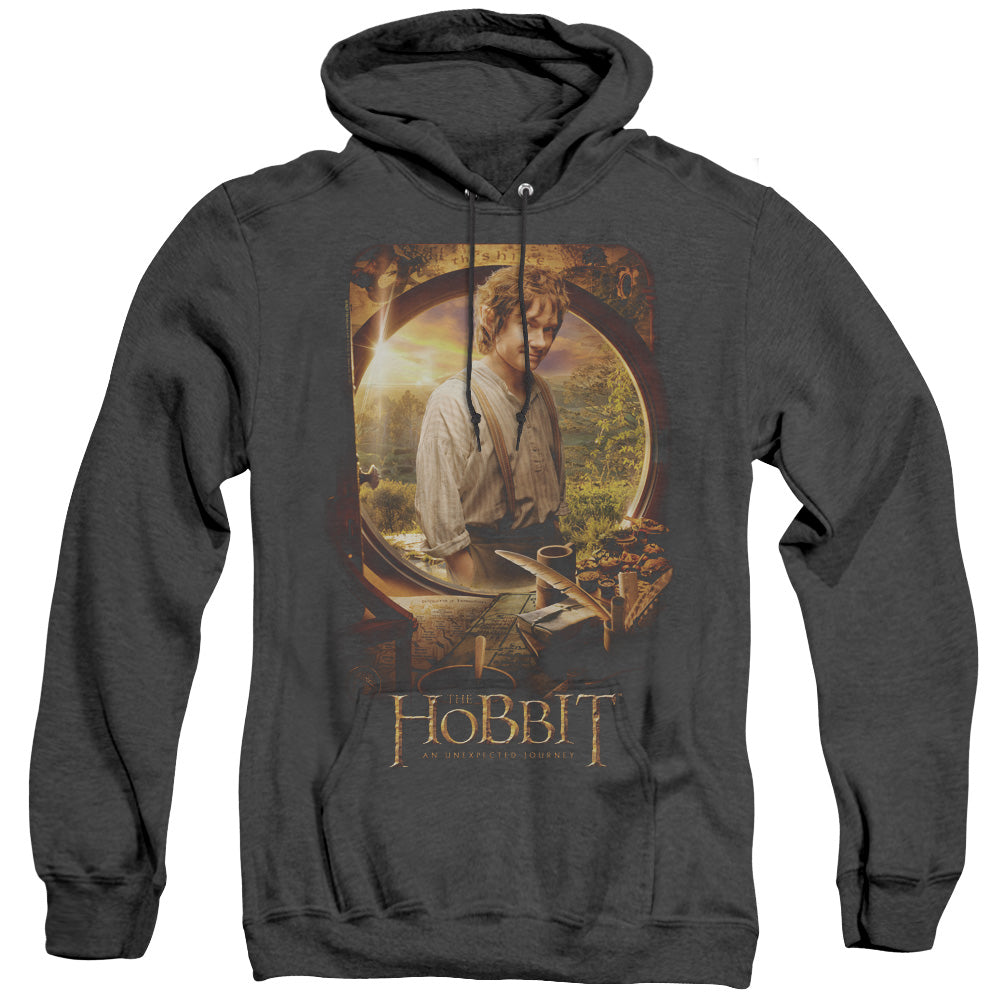 The Hobbit Bilbo Poster Heather Mens Hoodie Black Officially Licensed
