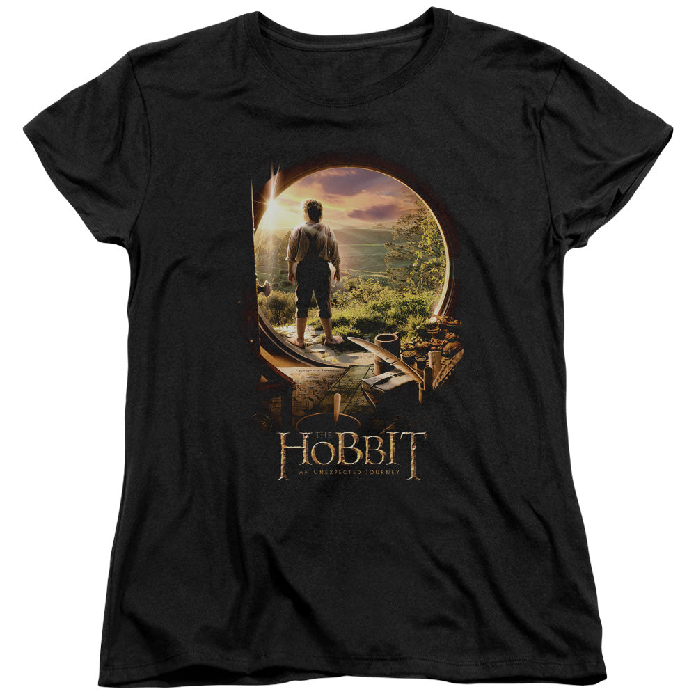 The Hobbit The Hobbit in Door Womens T Shirt Black Officially Licensed