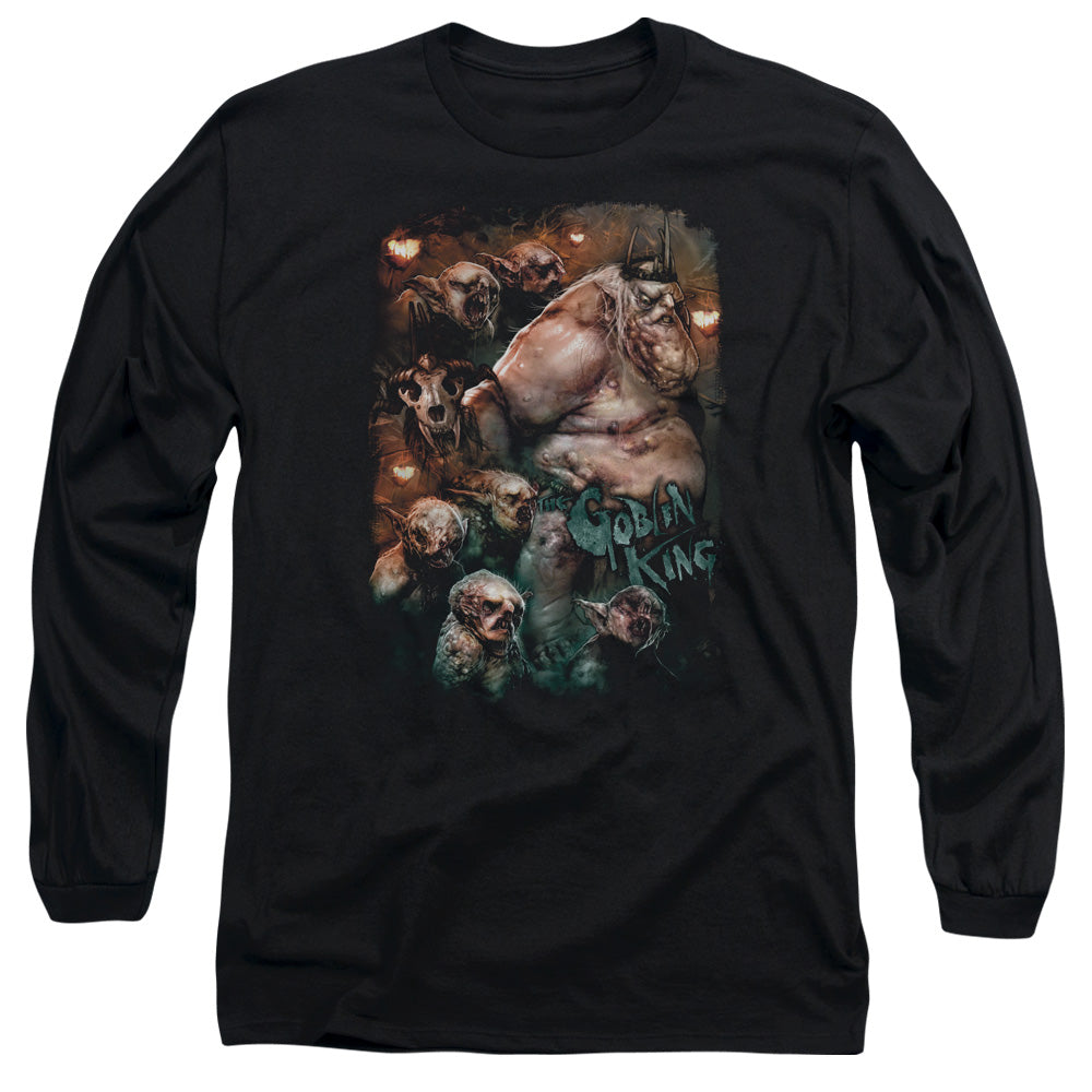The Hobbit Goblin King Mens Long Sleeve Shirt Black Officially Licensed