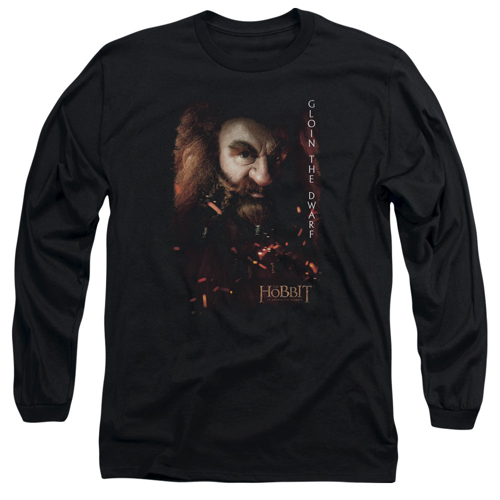 The Hobbit Gloin Poster Mens Long Sleeve Shirt Black Officially Licensed