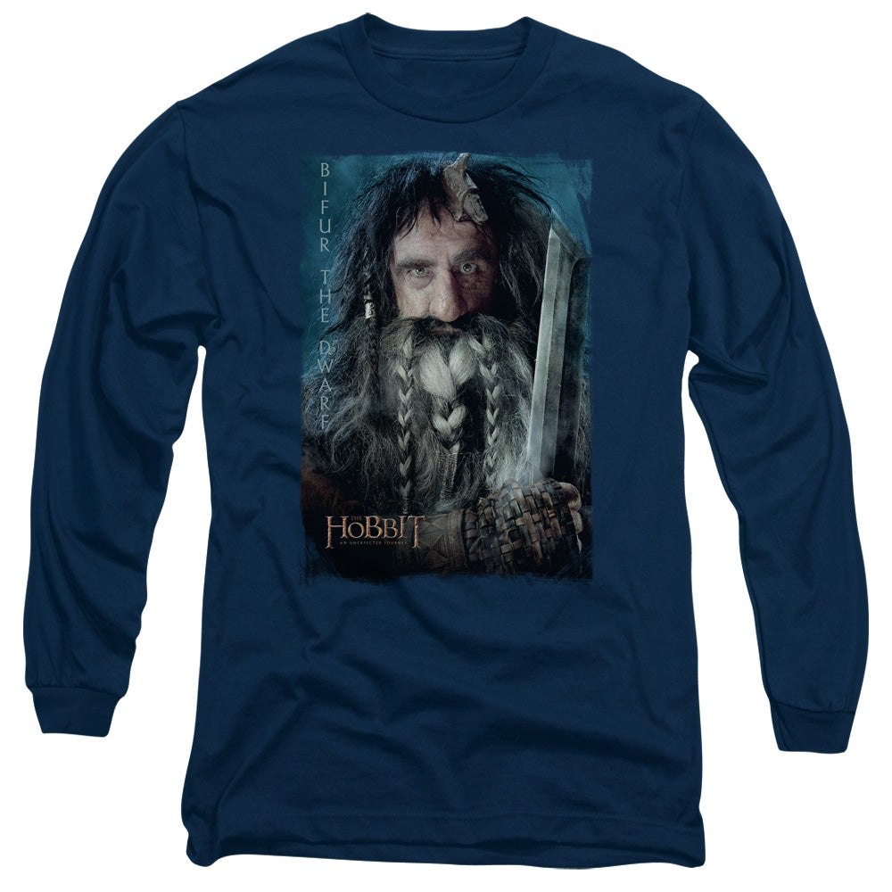 The Hobbit Bifur Mens Long Sleeve Shirt Navy Officially Licensed