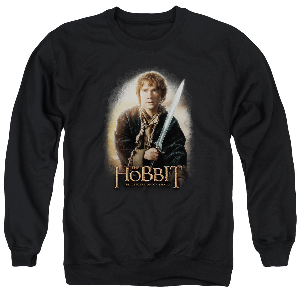 The Hobbit Bilbo And Sting Mens Crewneck Sweatshirt Black Officially Licensed