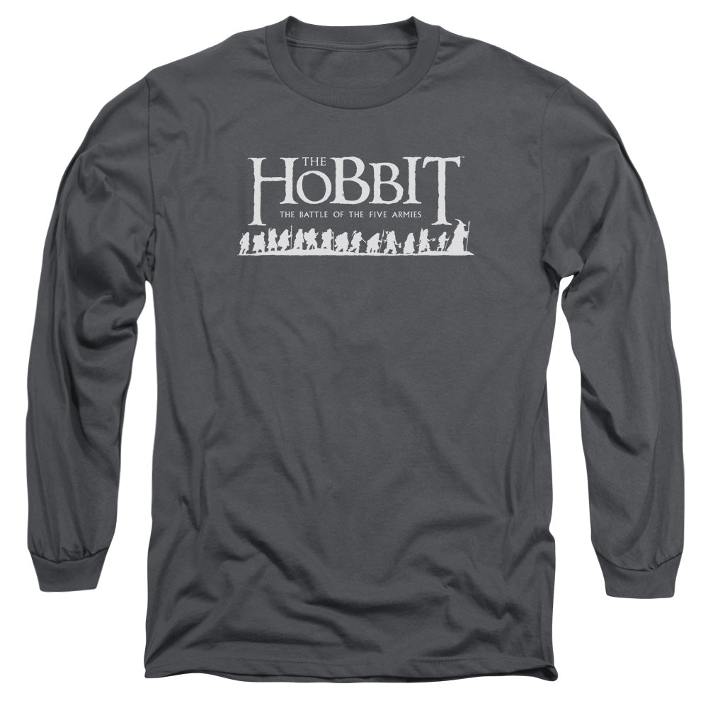 Hobbit Walking Logo Mens Long Sleeve Shirt Charcoal Officially Licensed