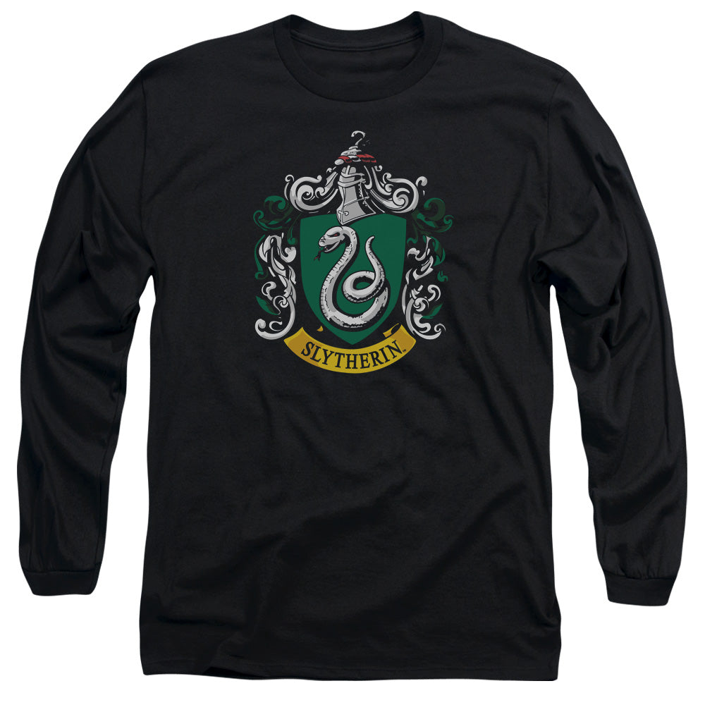 Harry Potter Slytherin Crest Mens Long Sleeve Shirt Black Officially Licensed Officially Licensed