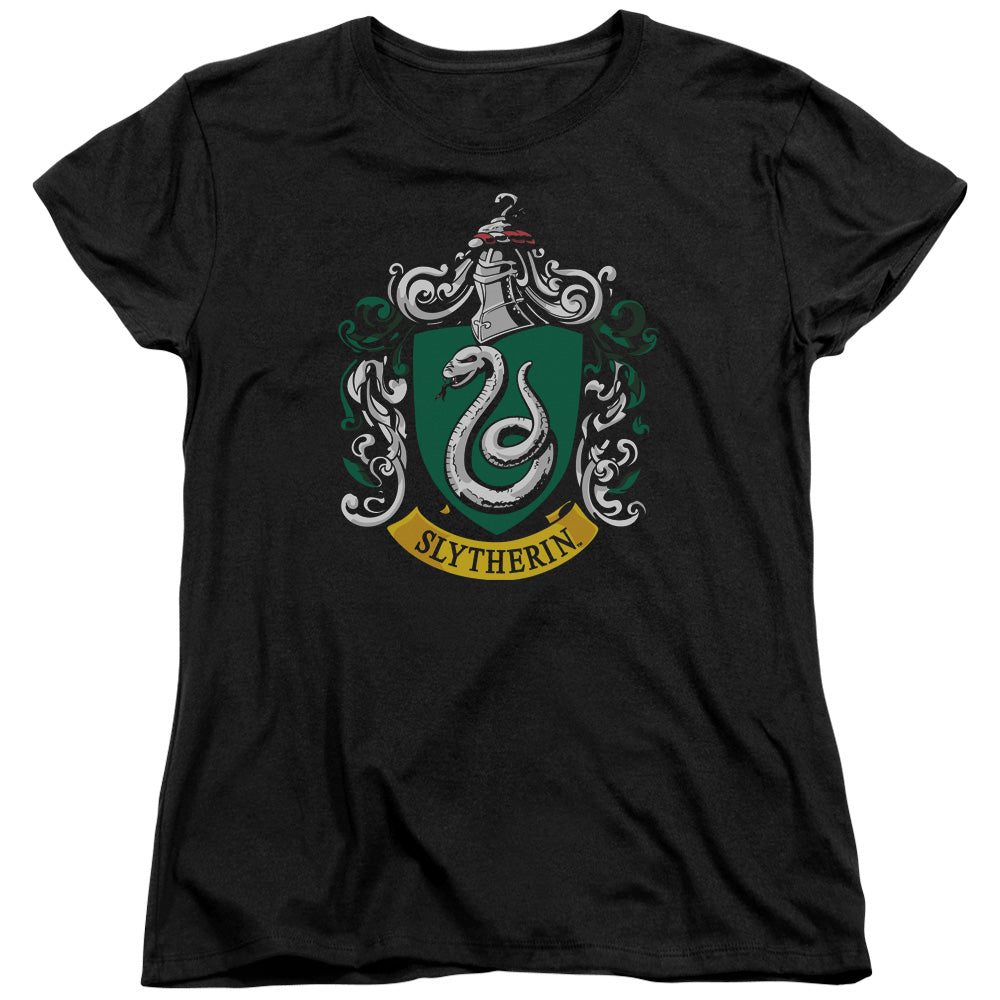 Harry Potter Slytherin Crest Womens T Shirt Black Officially Licensed