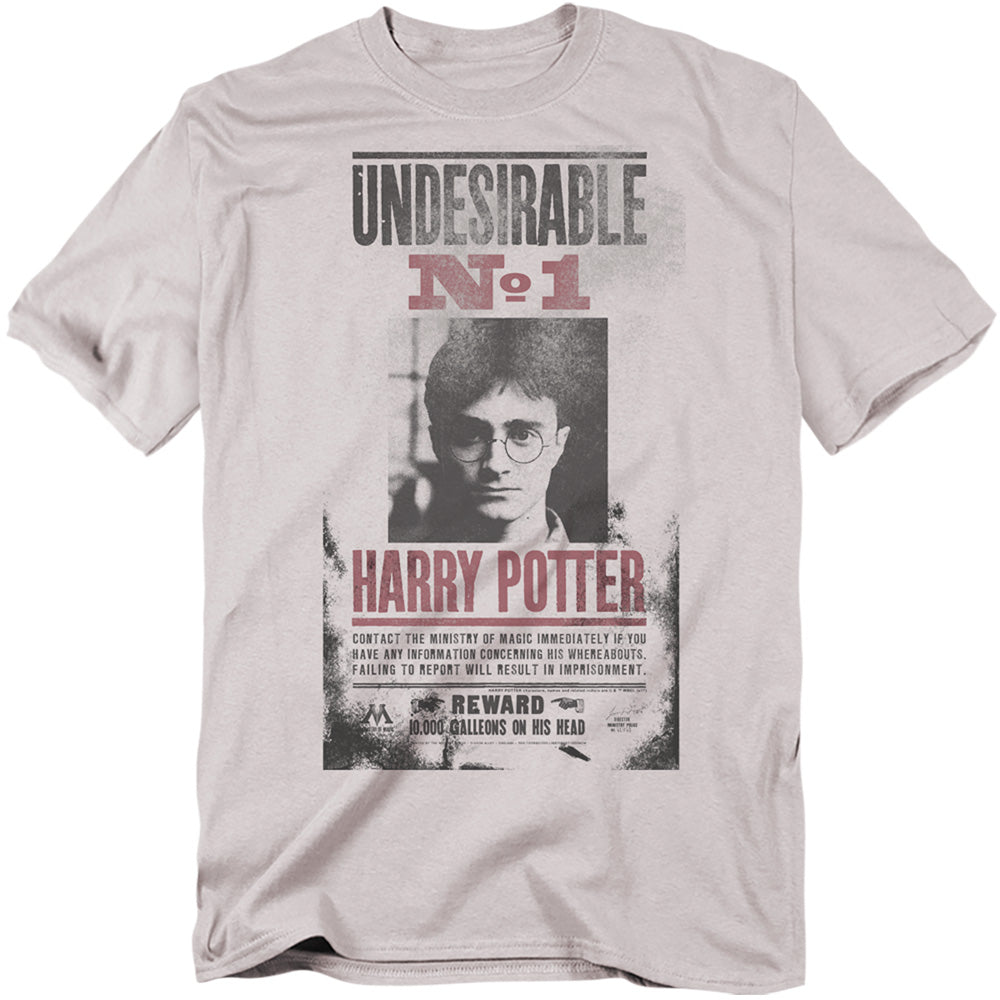Harry Potter Undesirable No1 Distressed Mens T Shirt Silver Officially Licensed