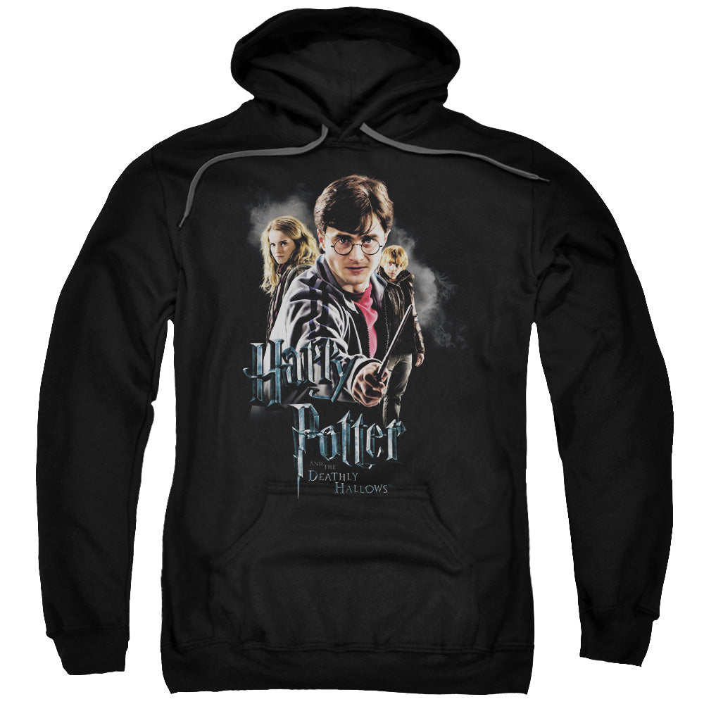 Harry Potter Deathly Hollows Cast Mens Hoodie Black Officially Licensed