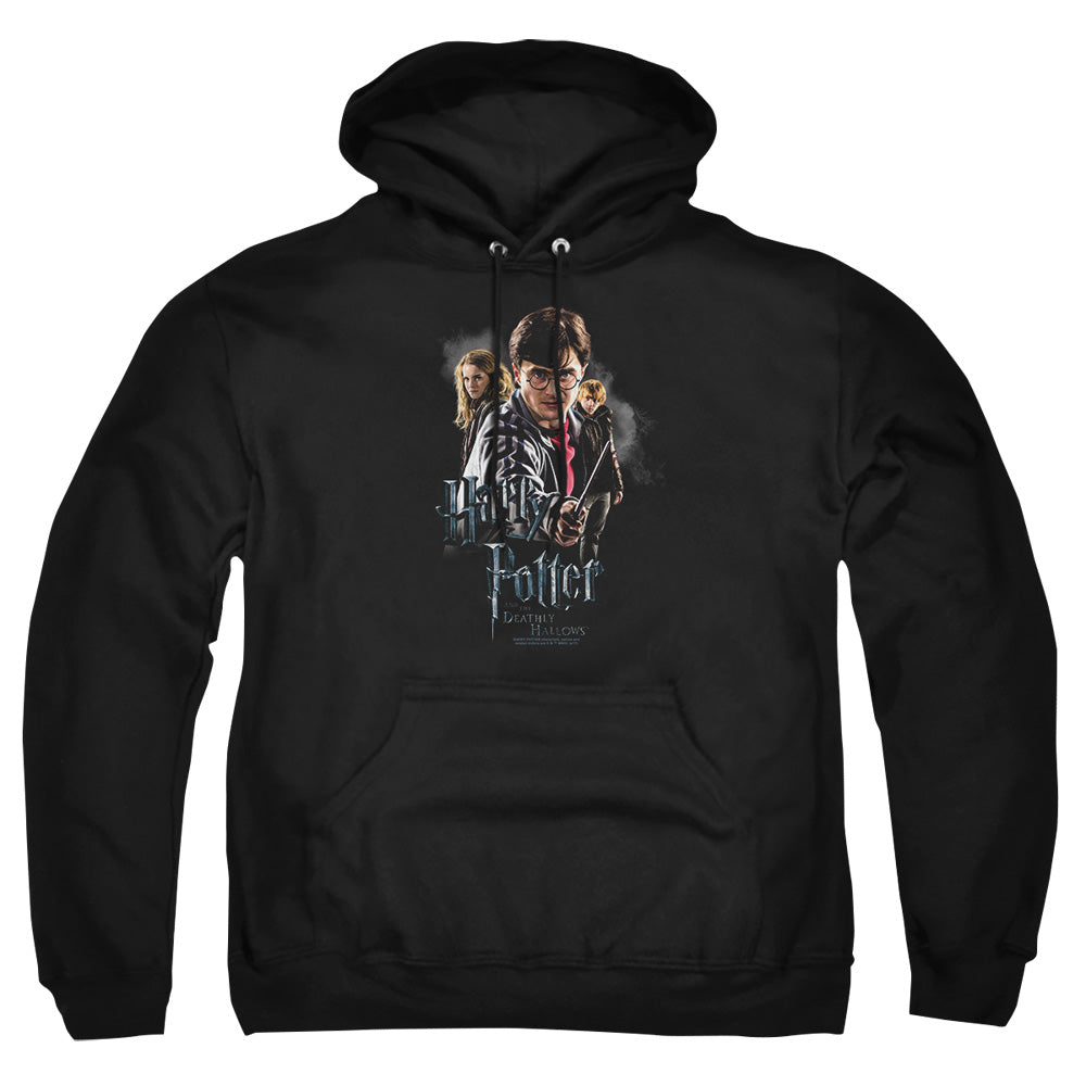 Harry Potter Deathly Hollows Cast Mens Hoodie Black Officially Licensed