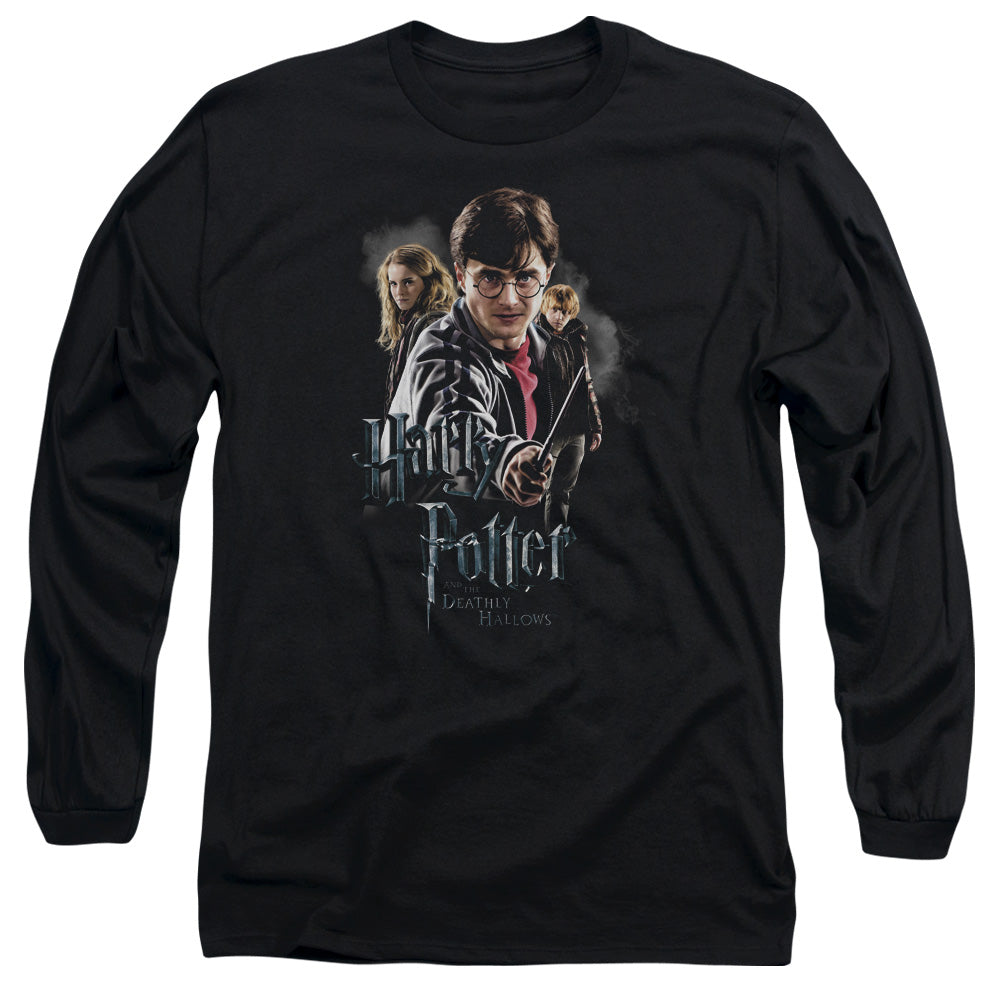 Harry Potter Deathly Hollows Cast Mens Long Sleeve Shirt Black Officially Licensed Officially Licensed