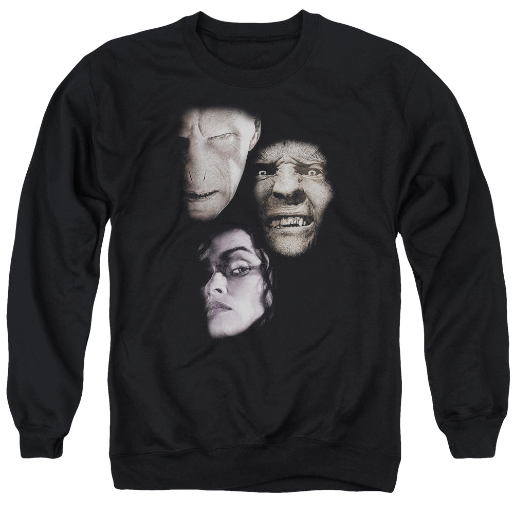 Harry Potter Villian Heads Mens Crewneck Sweatshirt Black Officially Licensed