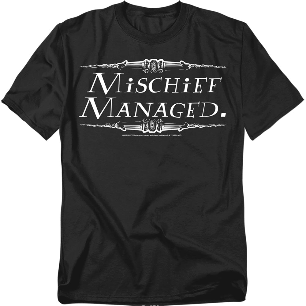 Harry Potter Mischief Managed Mens T Shirt Black Officially Licensed