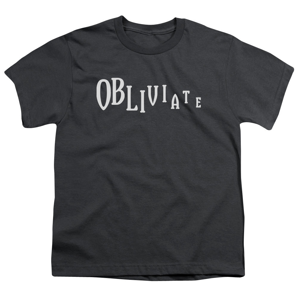 Harry Potter Obliviate Kids Youth T Shirt Charcoal Officially Licensed