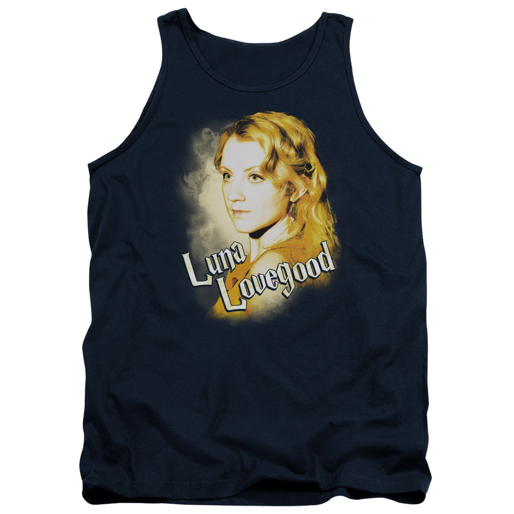 Harry Potter Luna Closeup Mens Tank Top Shirt Navy Blue Officially Licensed