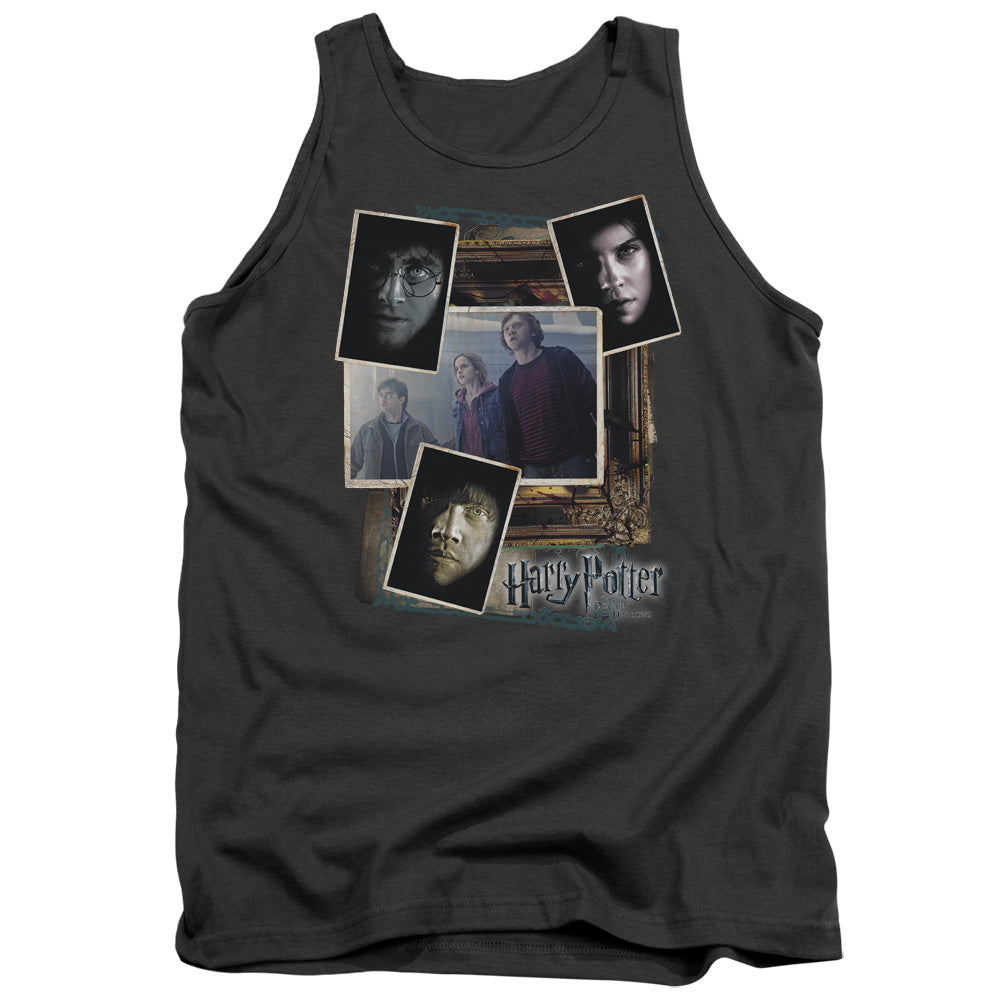 Harry Potter Trio Collage Mens Tank Top Shirt Charcoal Officially Licensed
