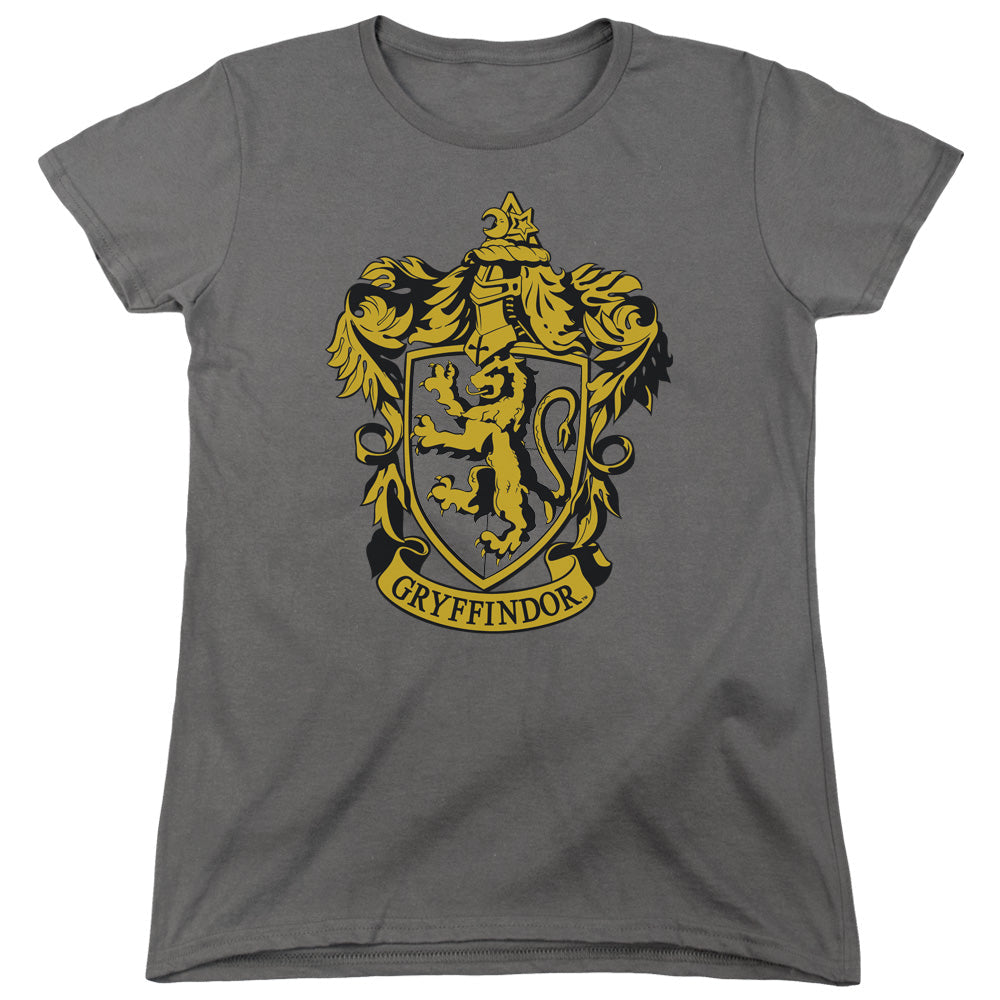 Harry Potter Gryffindor Crest Womens T Shirt Charcoal Officially Licensed