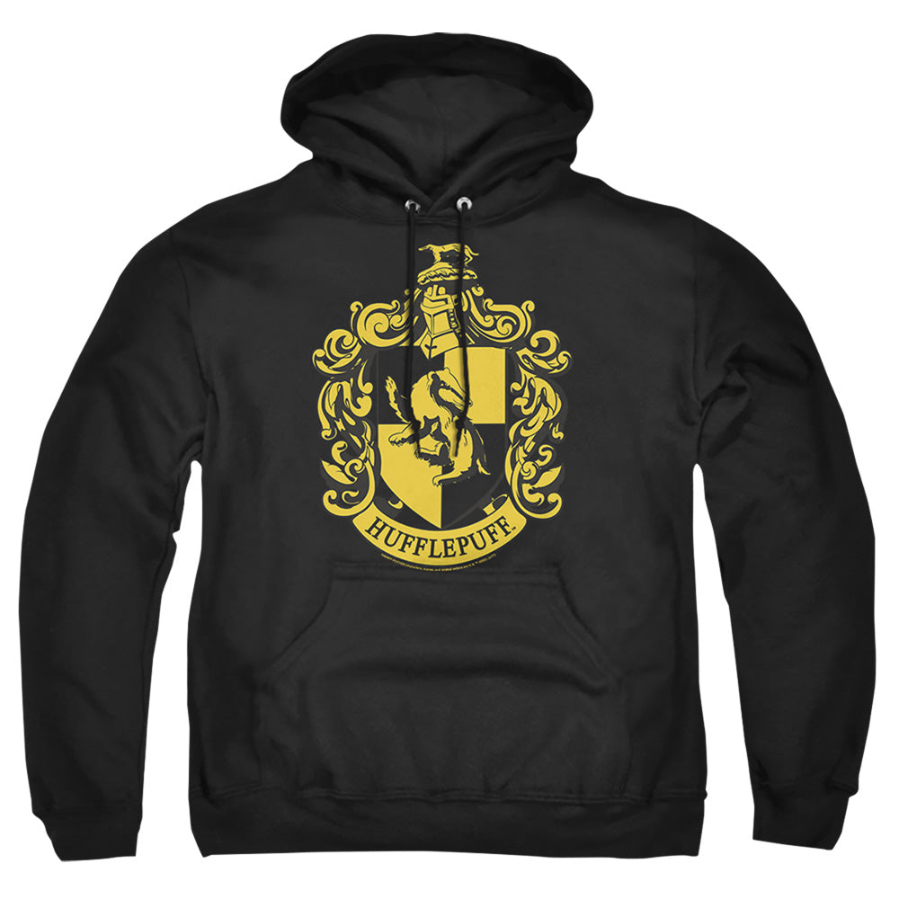 Harry Potter Hufflepuff Crest Mens Hoodie Black Officially Licensed