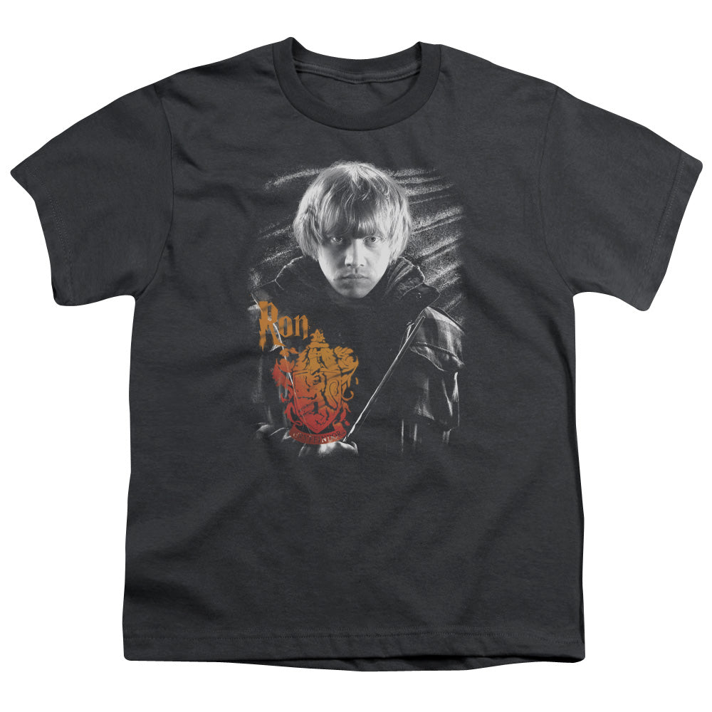 Harry Potter Ron Portrait Kids Youth T Shirt Charcoal Officially Licensed