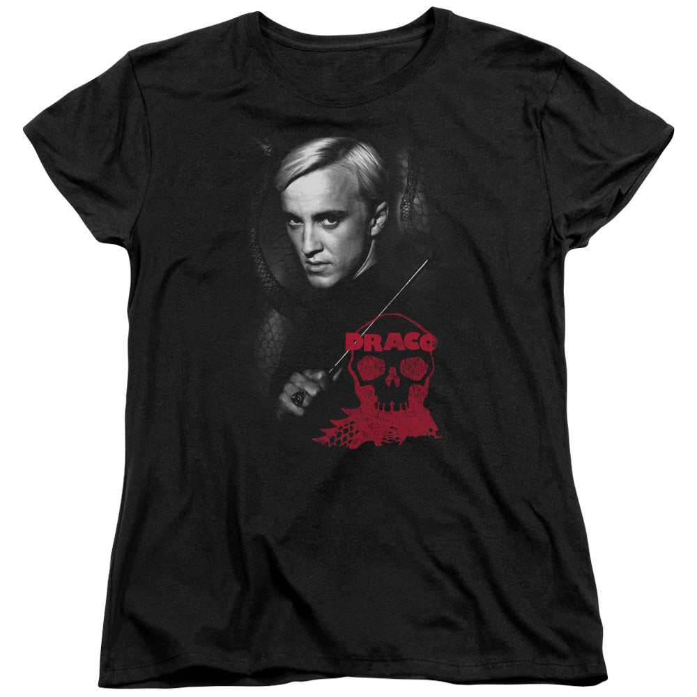 Harry Potter Draco Portrait Womens T Shirt Black Officially Licensed