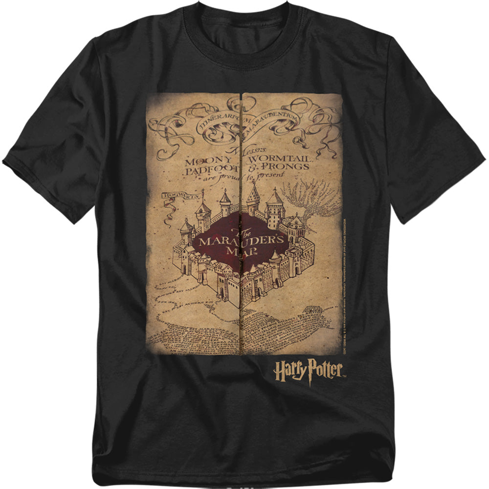 Harry Potter Marauders Map Mens T Shirt Black Officially Licensed