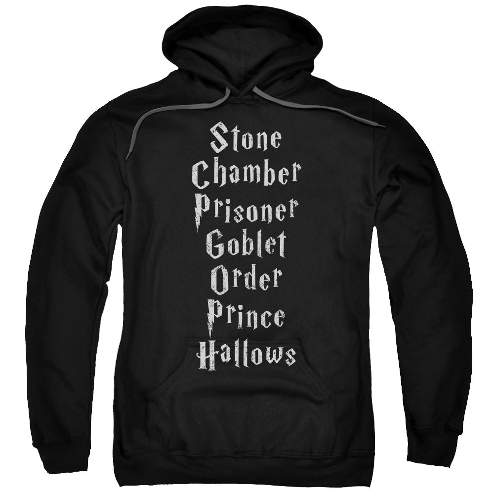 Harry Potter Titles Mens Hoodie Black Officially Licensed