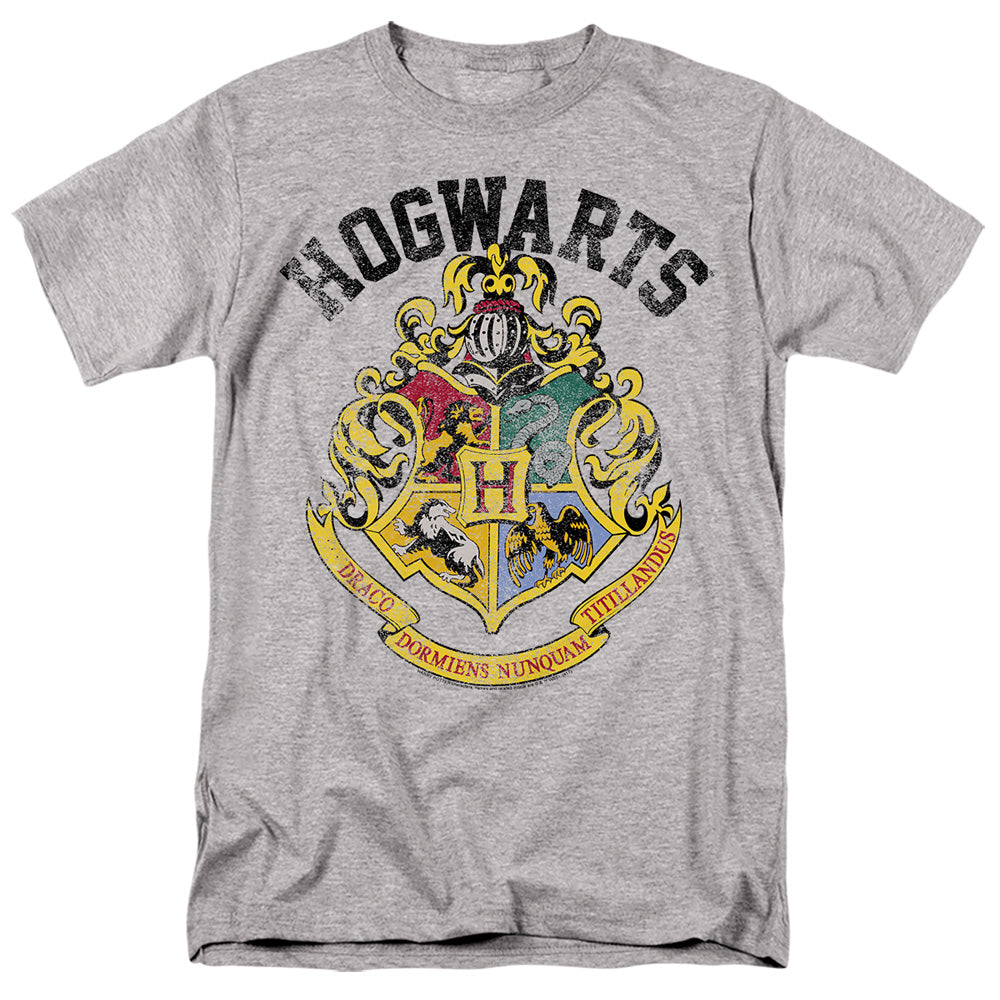 Harry Potter Hogwarts Crest Mens T Shirt Athletic Heather Officially Licensed