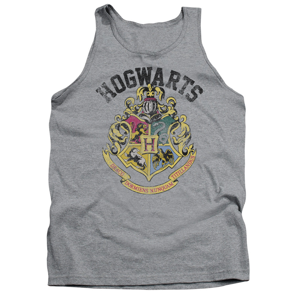Harry Potter Hogwarts Crest Mens Tank Top Shirt Athletic Heather Officially Licensed