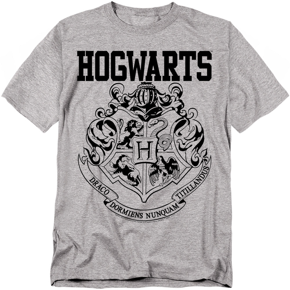Harry Potter Hogwarts Athletic Mens T Shirt Athletic Heather Officially Licensed