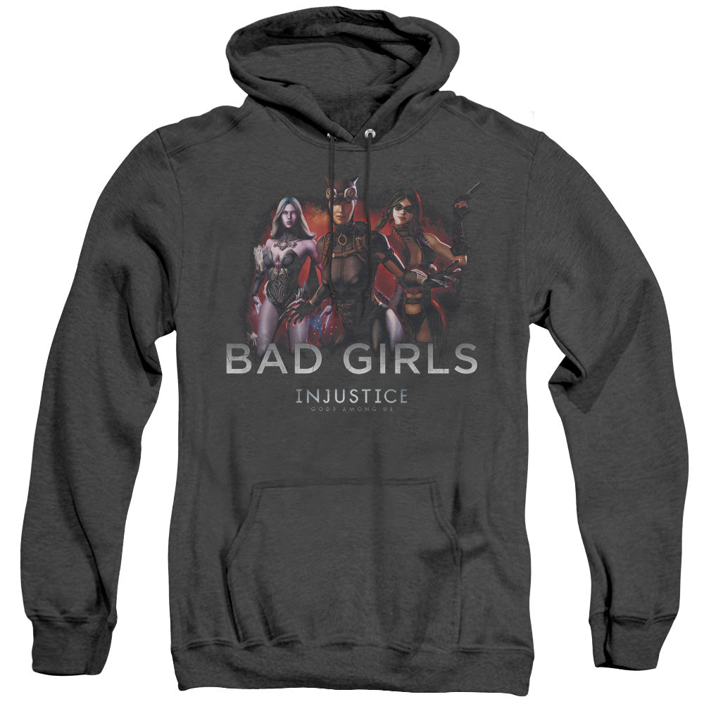 Injustice Gods Among Us Bad Girls Mens Heather Hoodie Black Officially Licensed