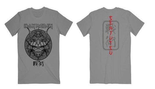 Iron Maiden Senjetsu Samurai Eddie Black Graphic Tee (Grey) [T-Shirt] - Rock Band Apparel