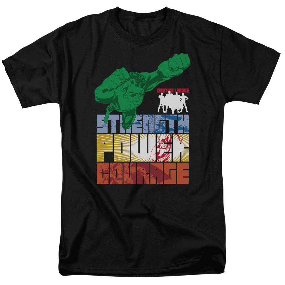 Justice League Of America Heroic Qualities Mens T Shirt Black Officially Licensed