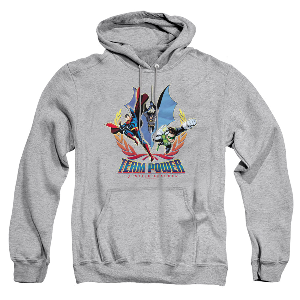 Justice League Of America Team Power Mens Hoodie Athletic Heather Officially Licensed