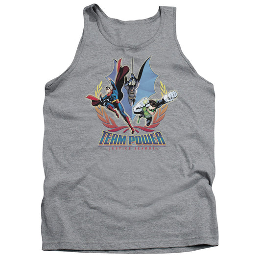 Justice League Team Power Mens Tank Top Shirt Athletic Heather Officially Licensed