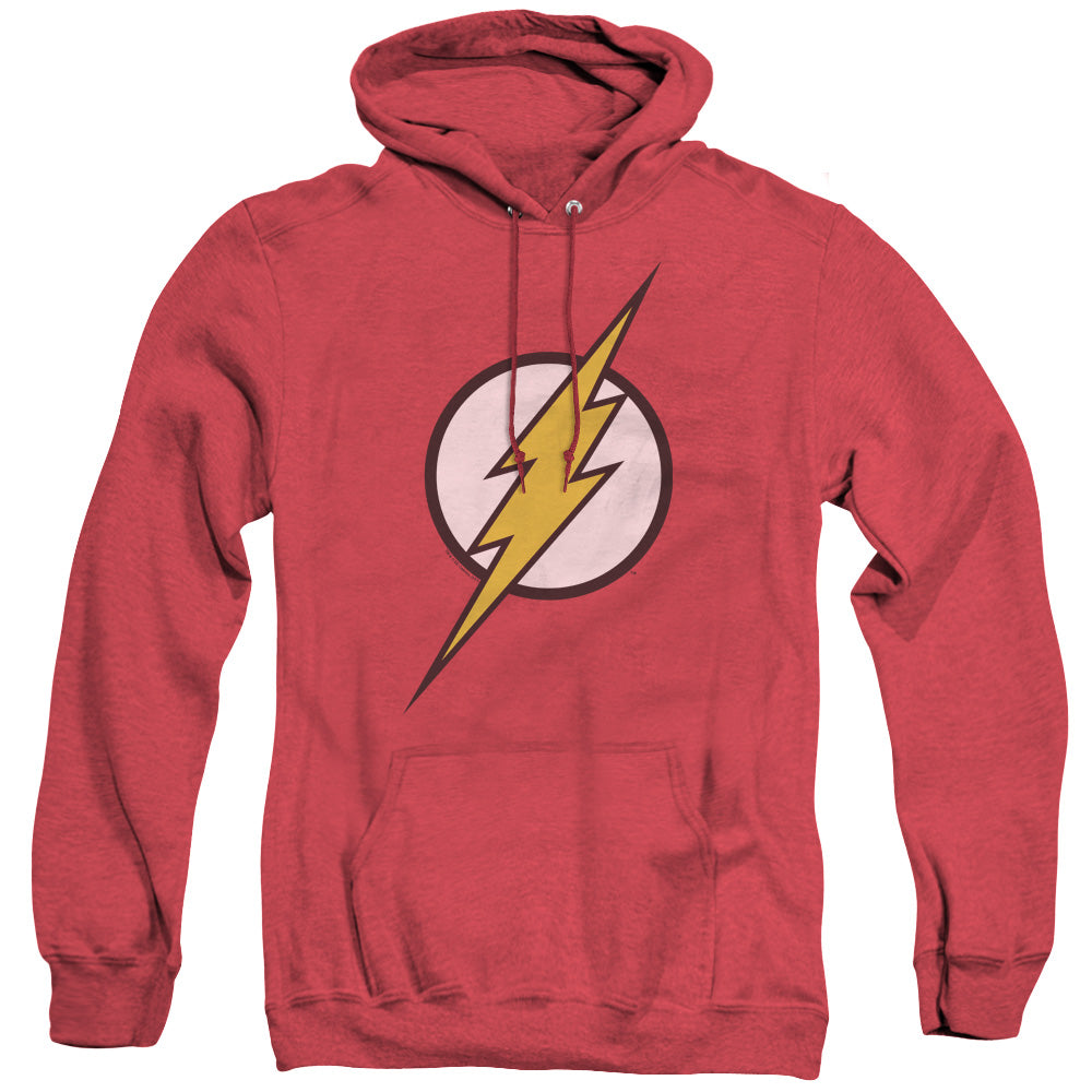 Justice League Flash Logo Heather Mens Hoodie Red Officially Licensed