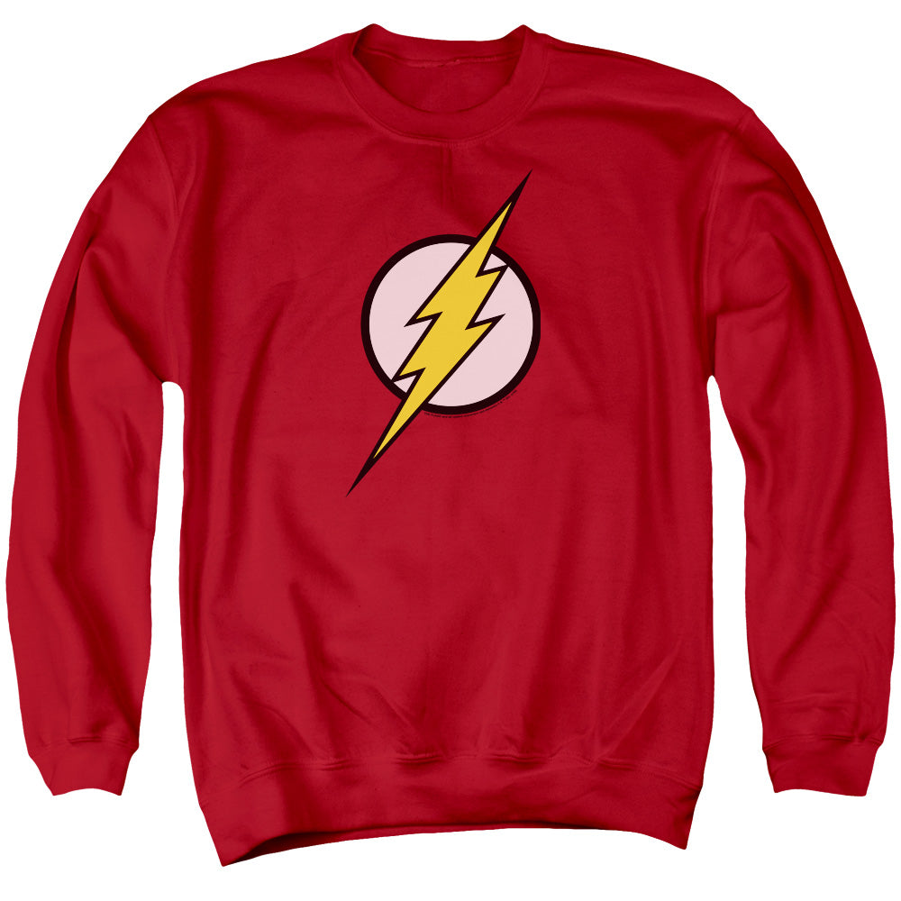 Justice League Flash Logo Mens Crewneck Sweatshirt Red Officially Licensed