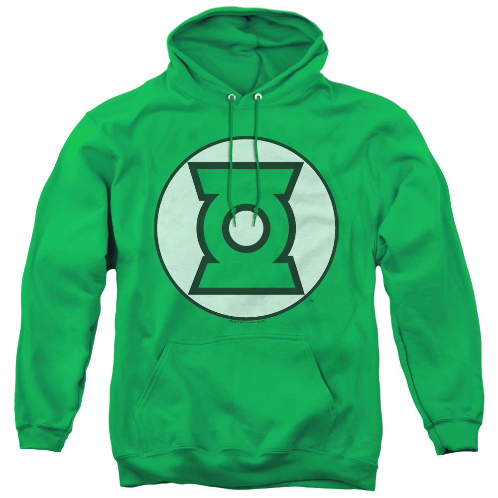 Justice League Green Lantern Logo Mens Hoodie Kelly Green Officially Licensed