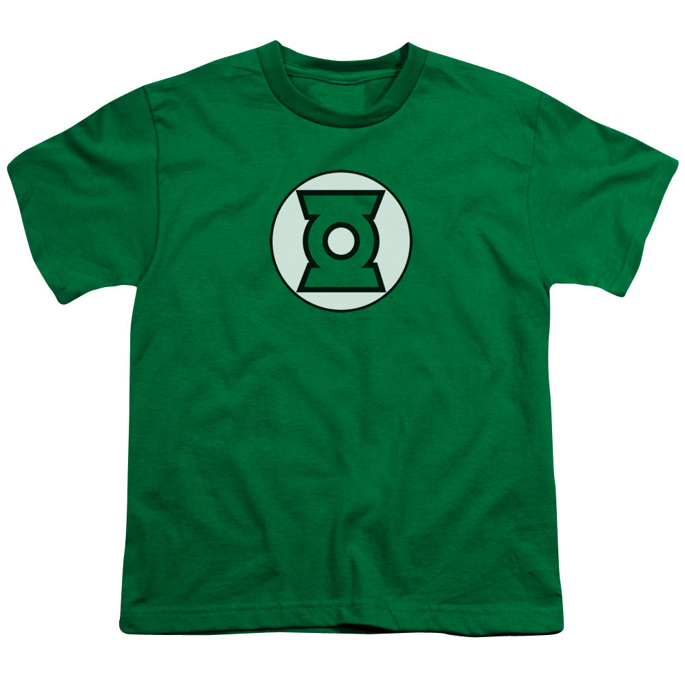 Justice League Green Lantern Logo Kids Youth T Shirt Kelly Green Officially Licensed