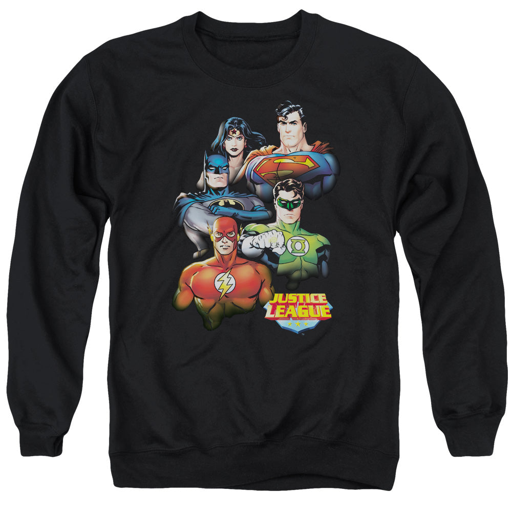 Justice League Group Portrait Mens Crewneck Sweatshirt Black Officially Licensed