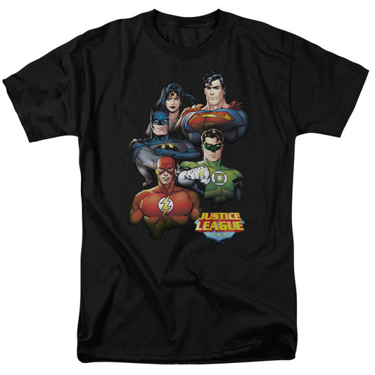 Justice League Of America Group Portrait Mens T Shirt Black Officially Licensed