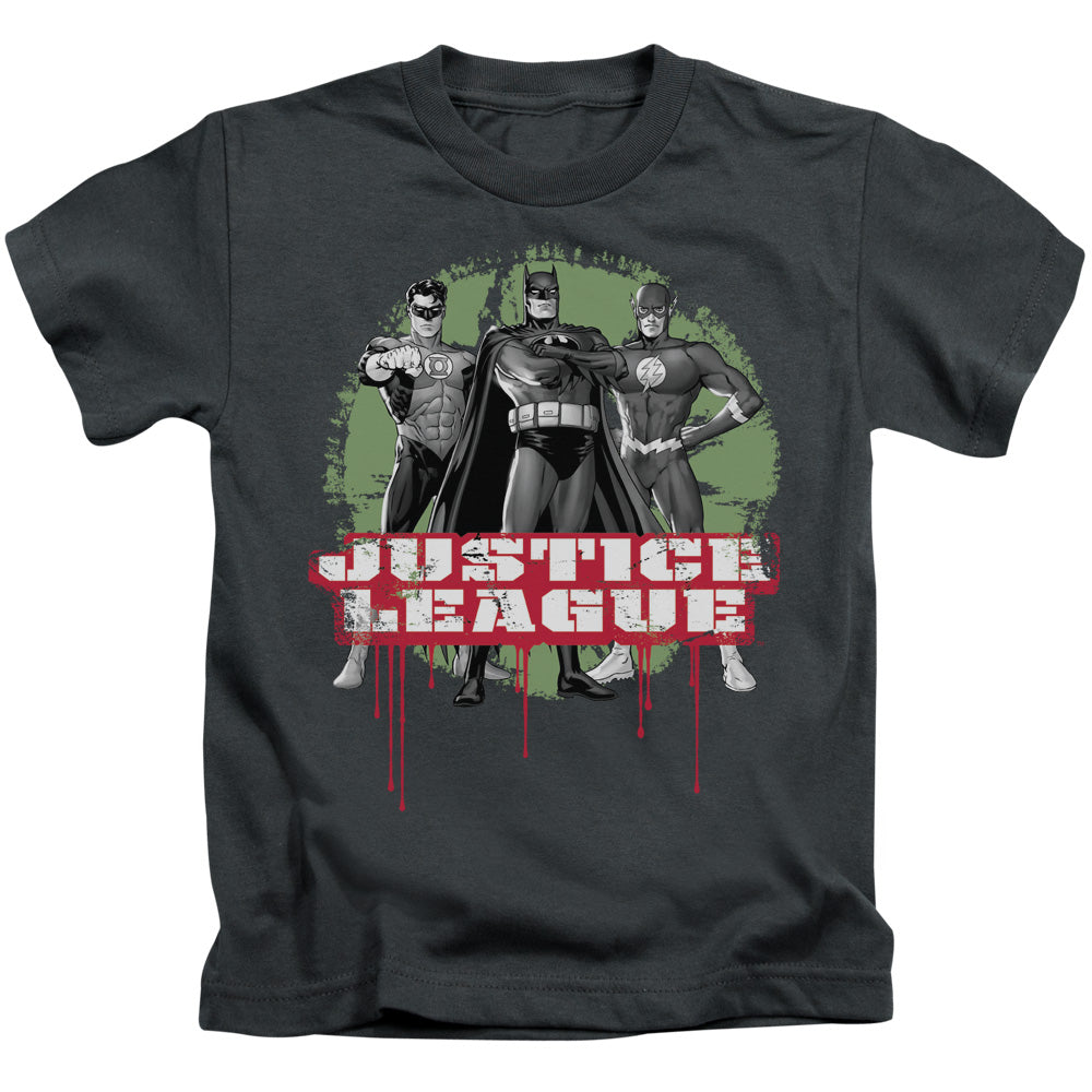 Justice League Justice League Trio Juvenile Kids Youth T Shirt Charcoal Officially Licensed
