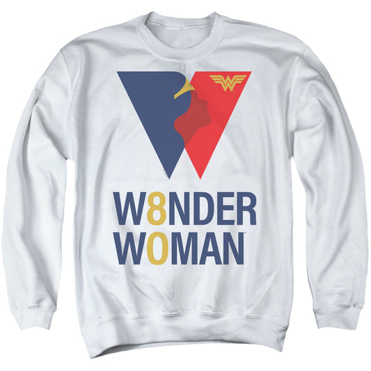 Wonder Woman Ww 80Th Logo Mens Crewneck Sweatshirt White Officially Licensed